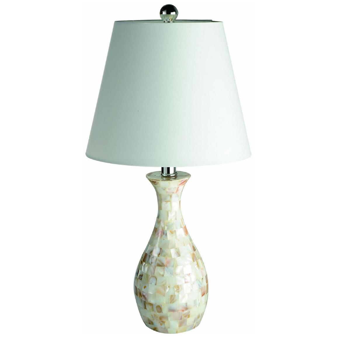Elegant Designs Trendy Seashell Tiled Table Lamp 421522