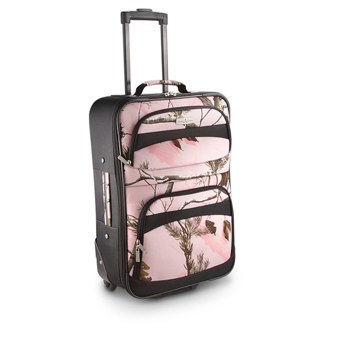 pink camo suitcase