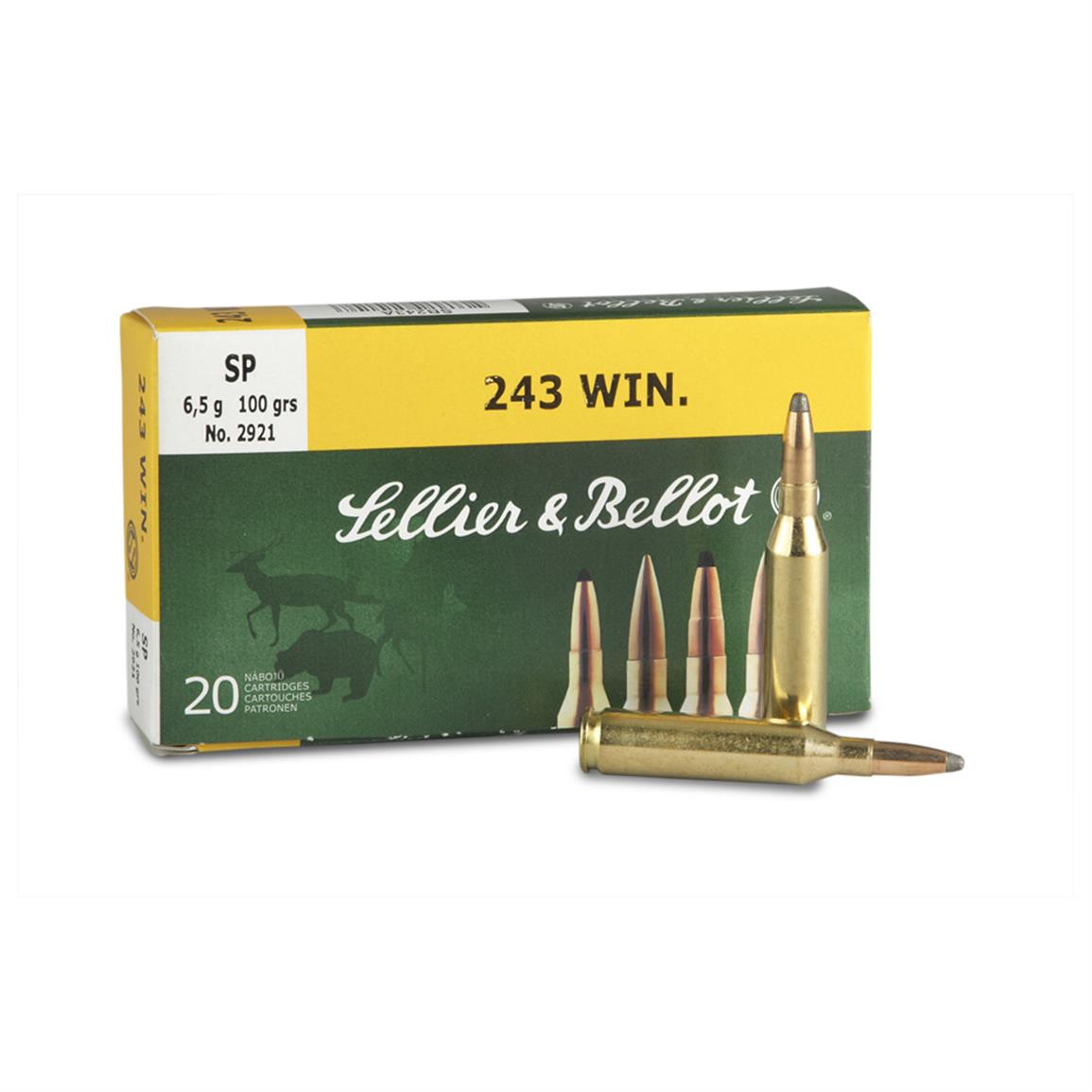 Sellier & Bellot, .243 Winchester, SP, 100 Grain, 20 Rounds - 424036 ...