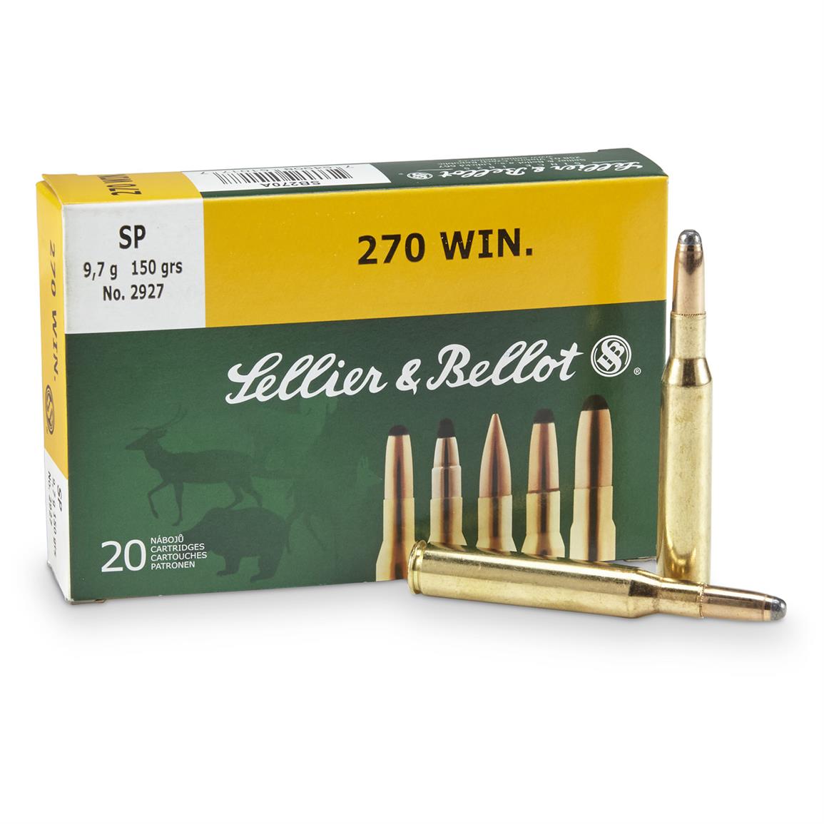 Sellier & Bellot, .270 Winchester, SP, 150 Grain, 20 Rounds - 424037 ...