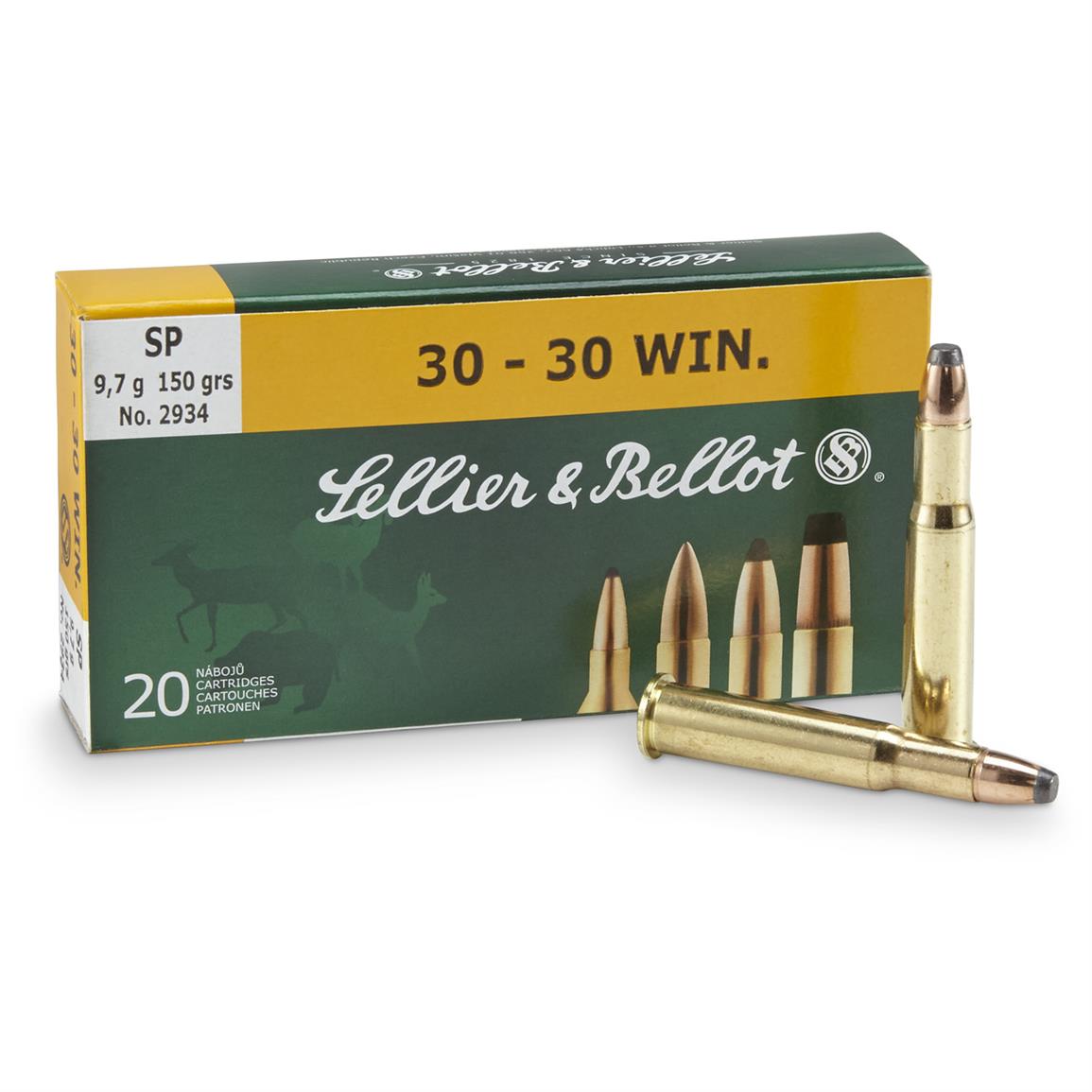 Sellier & Bellot, .30-30 Winchester, SP, 150 Grain, 20 Rounds - 424039 ...