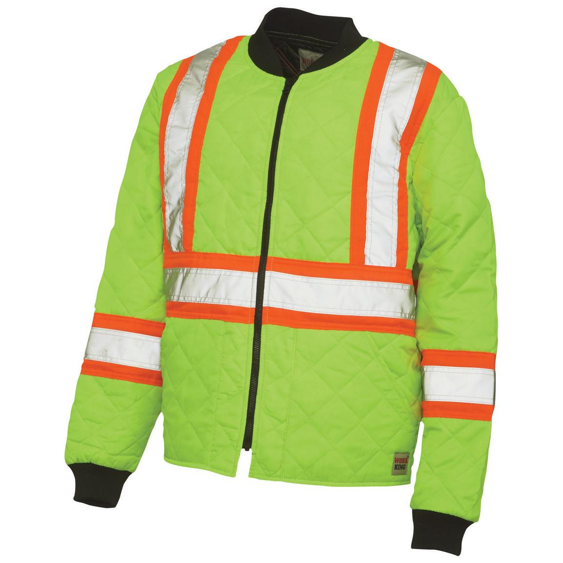 Work King Safety Hi-Vis Quilted Safety Jacket - 424098, Insulated ...