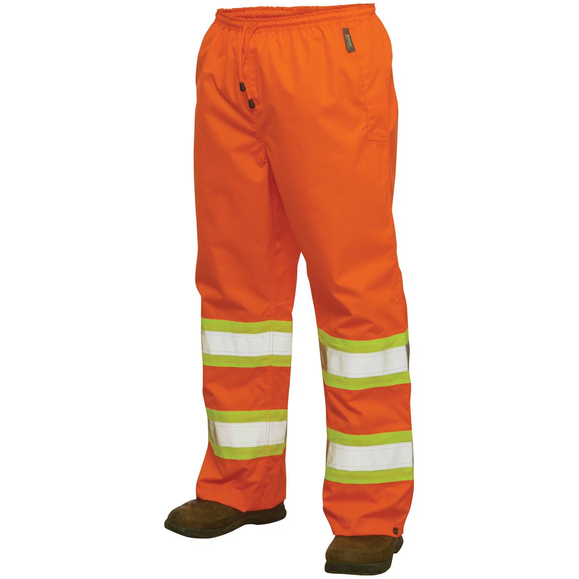 Work King Safety Hi-Vis Hooded Rain Pants - 424104, Rain Jackets & Rain ...