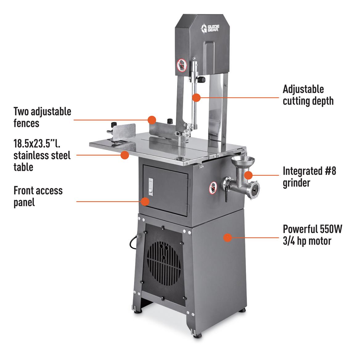 Guide Gear Electric Meat Cutting Band Saw and Grinder 424263 Game Meat Grinders at Sportsman s Guide