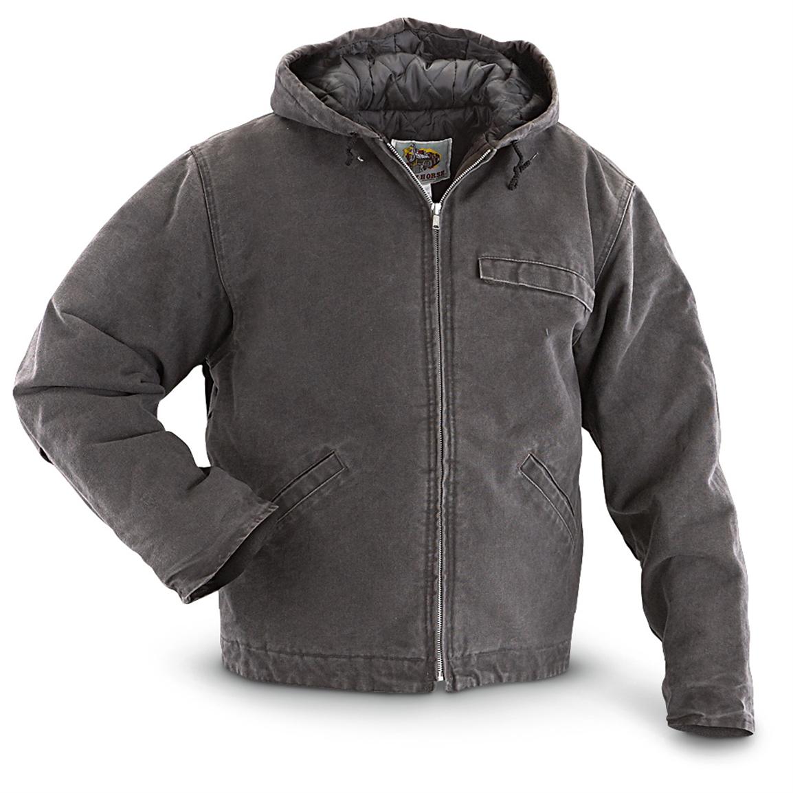 Workhorse Washed Hooded Jacket - 425021, Insulated Jackets & Coats at ...