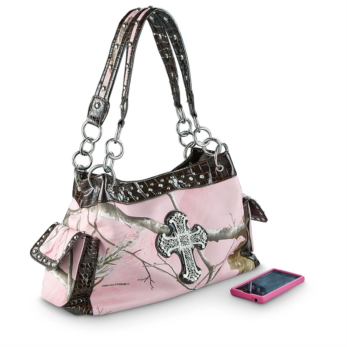 Women&#39;s Realtree® Purse with Cross Bling, Pink - 425134, Purses & Handbags at Sportsman&#39;s Guide
