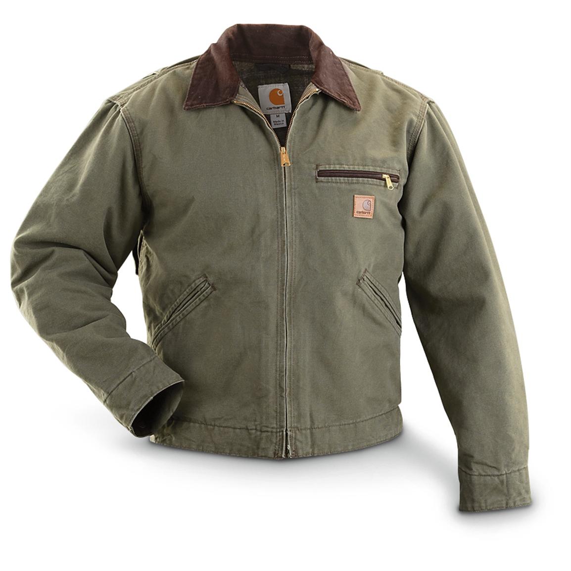 Carhartt® Sandstone Duck Detroit Jacket - 428234, Insulated Jackets ...