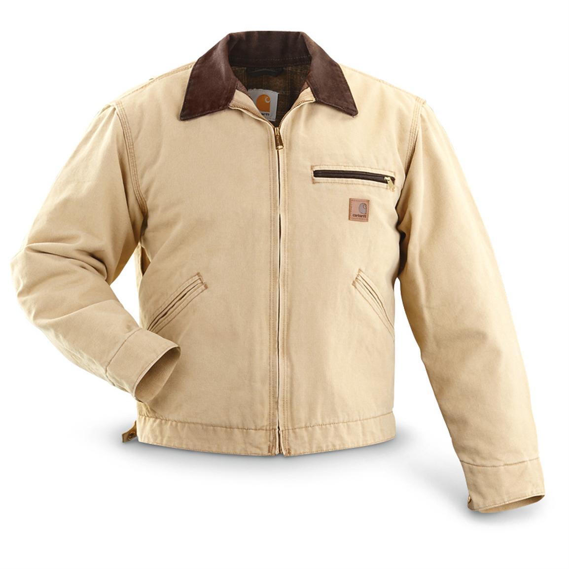 Carhartt® Sandstone Duck Detroit Jacket - 428234, Insulated Jackets ...