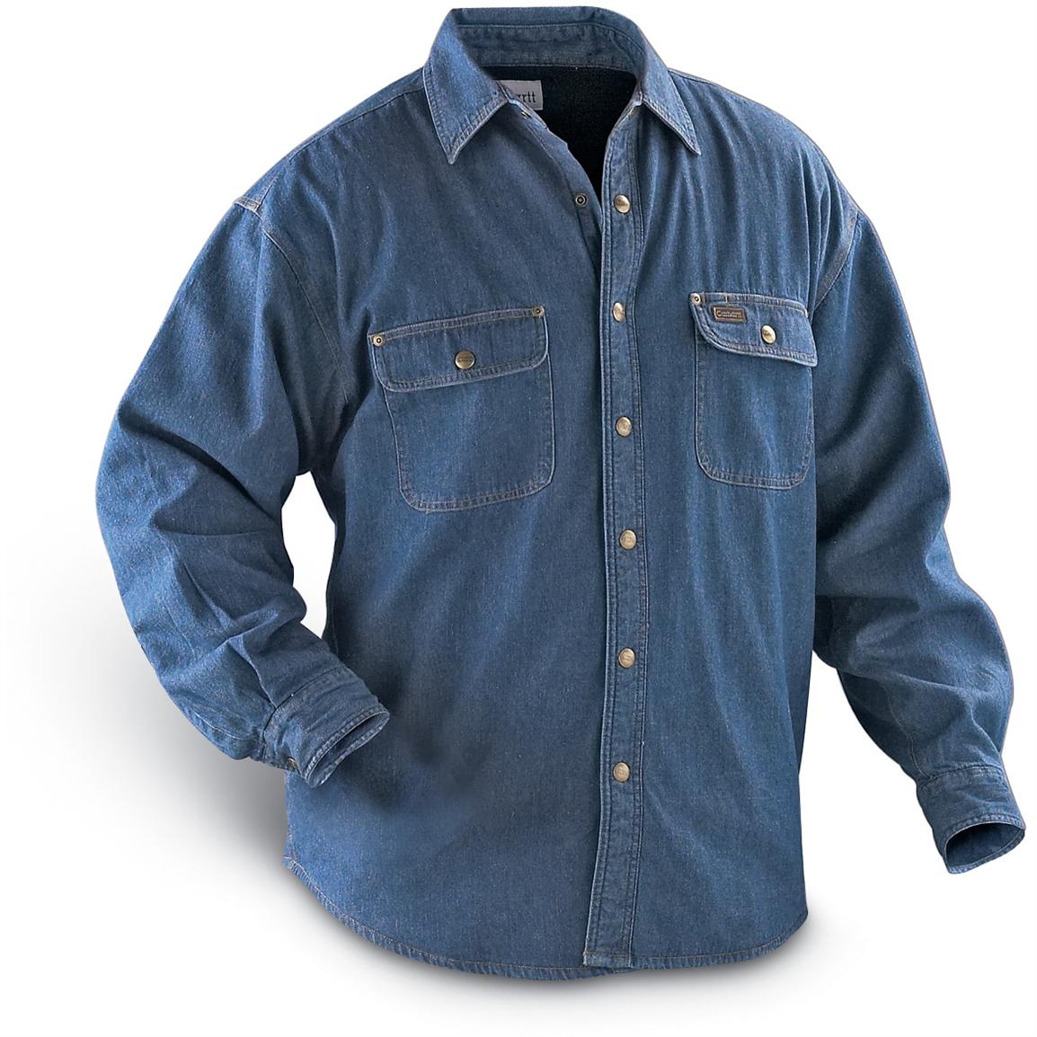 Carhartt® Fleece - lined Denim Shirt / Jacket, Stonewash - 47754 ...