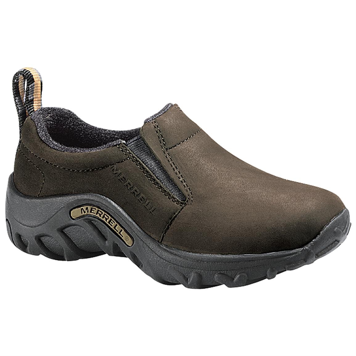 Youths' Merrell® Nubuck Jungle Moc, Brown - 48613, Casual Shoes at ...