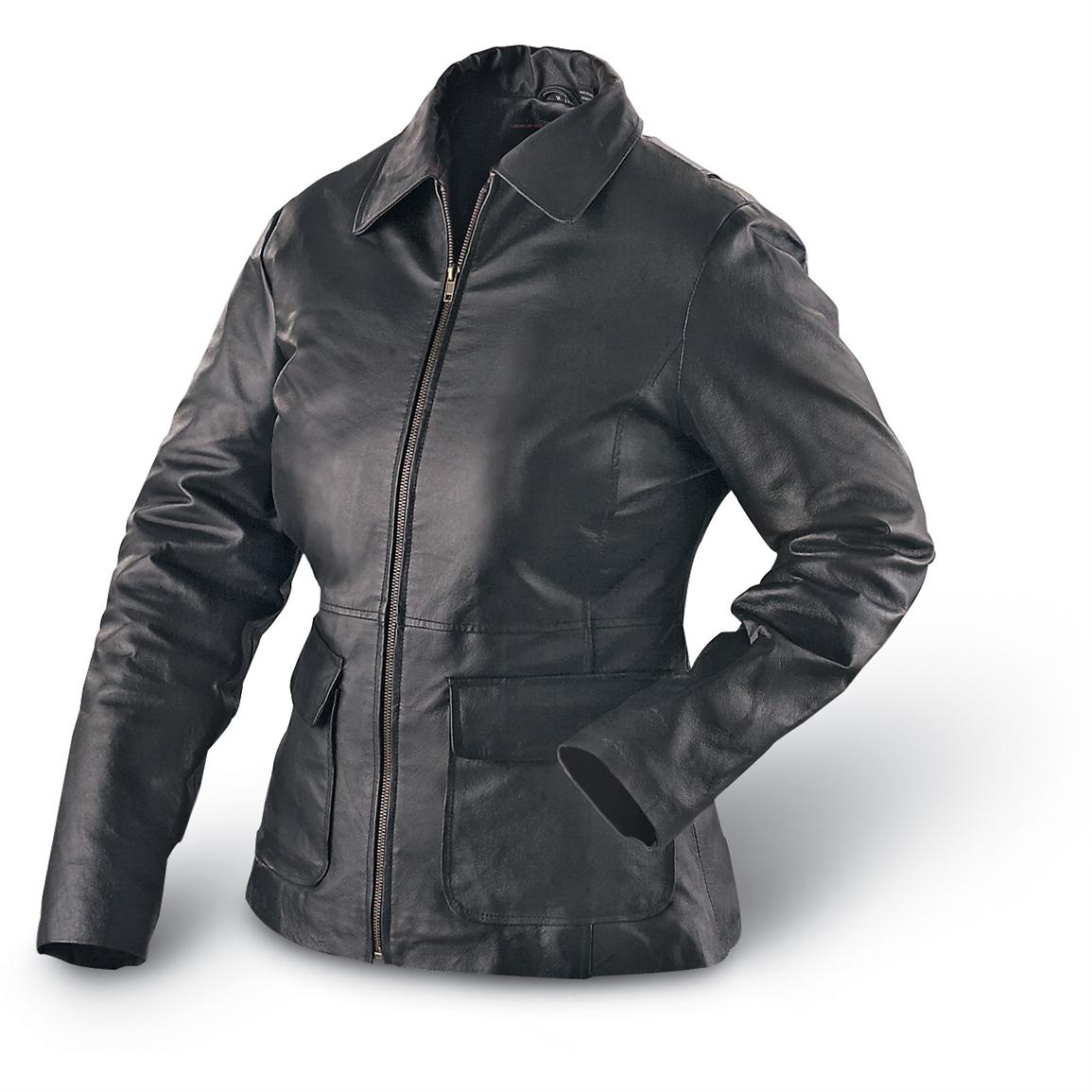 Women S Phase Two Leather Scuba Jacket Black 48827 At