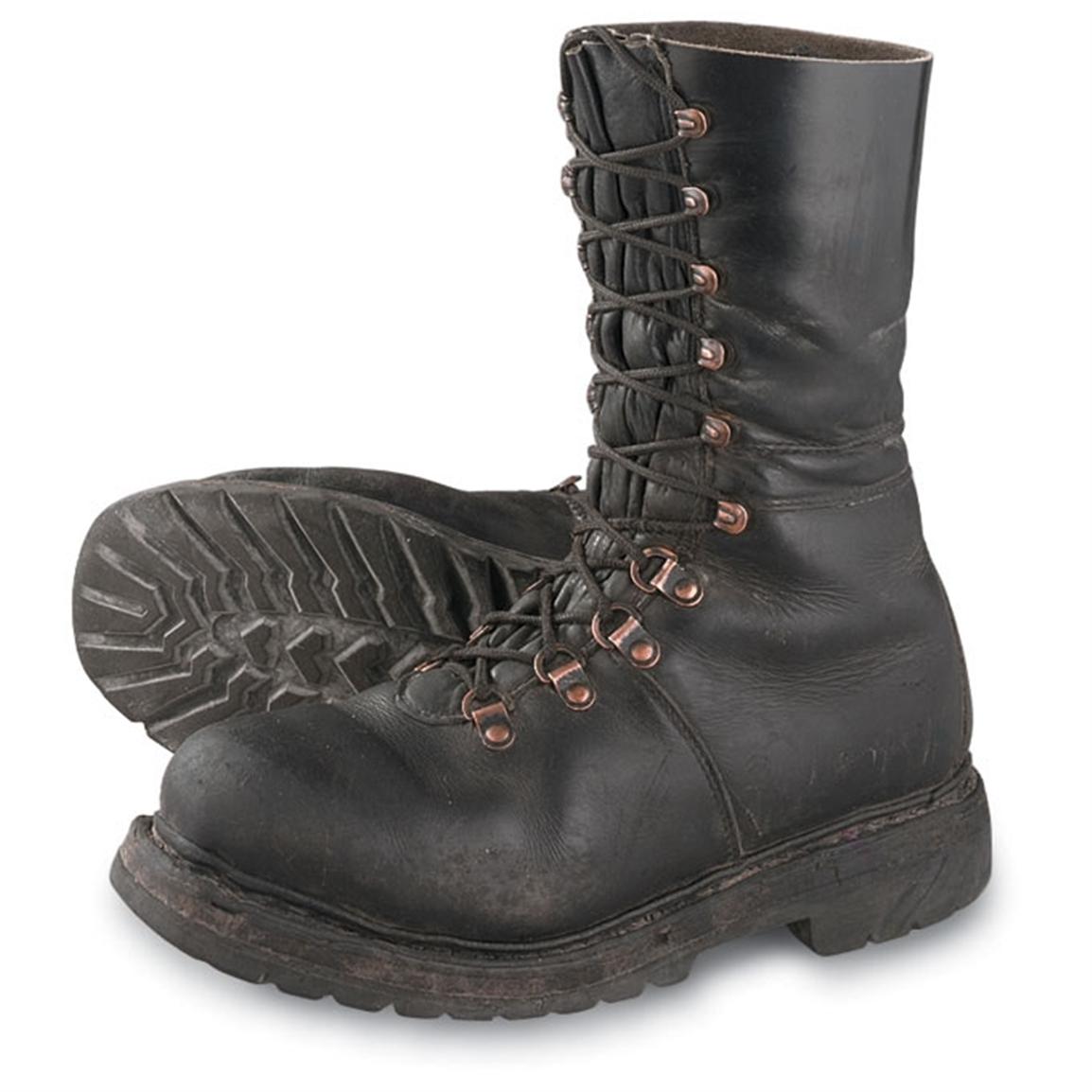 Men's Used Austrian Mil. Ranger Boots, Black - 50863 ...