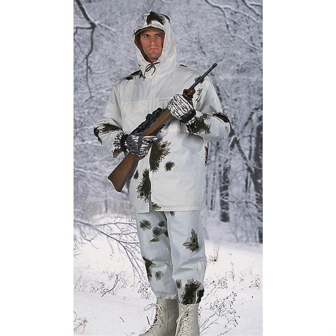 New German Mil. 2-piece Reversible Snow Camo Set - 55439, Military ...