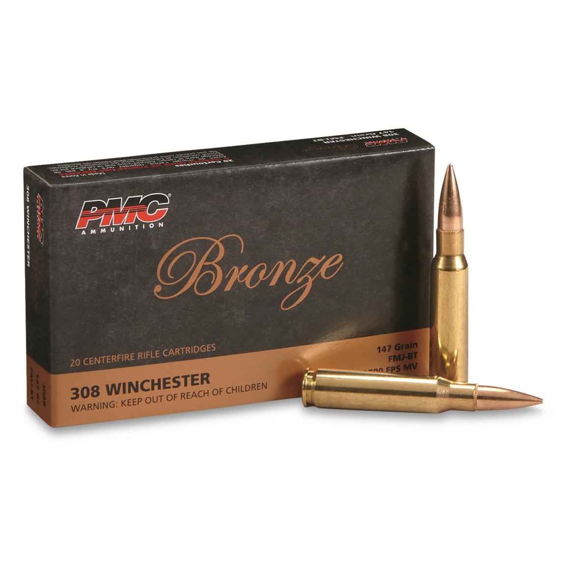 PMC Bronze, .308 Winchester, 147 Grain, FMJBT, 20 Rounds