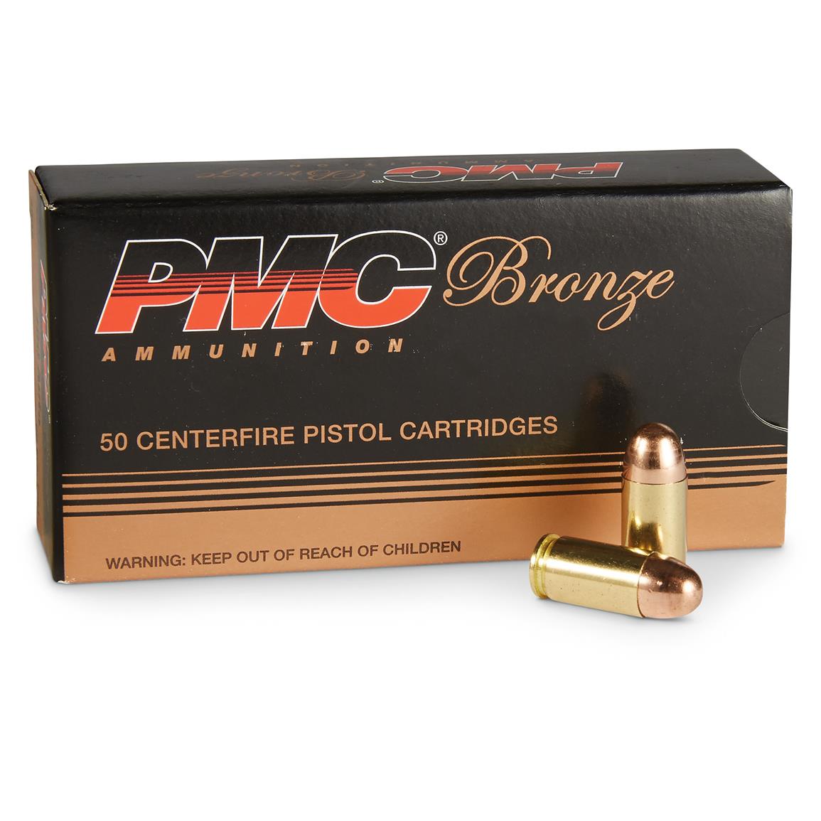 PMC Bronze, .380 ACP, FMJ, 90 Grain, 500 Rounds - 284020, .380 ACP Ammo ...