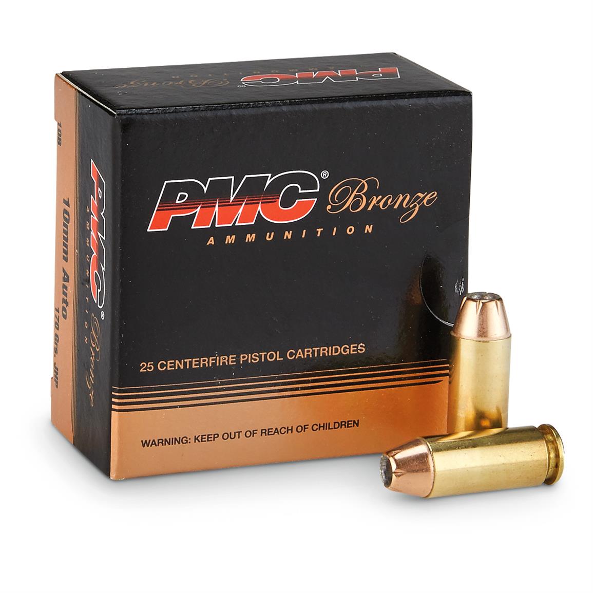 PMC Bronze, 10mm, JHP, 170 Grain, 25 Rounds - 51657, 10mm Auto Ammo at ...