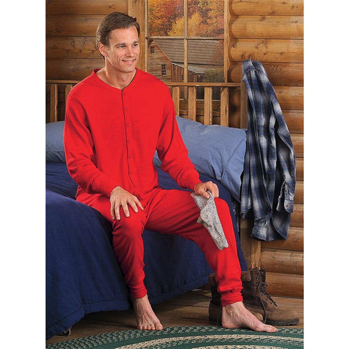 Morgan Mills® Union Suit, Red - 54662, Underwear, Base Layer & Pajamas ...