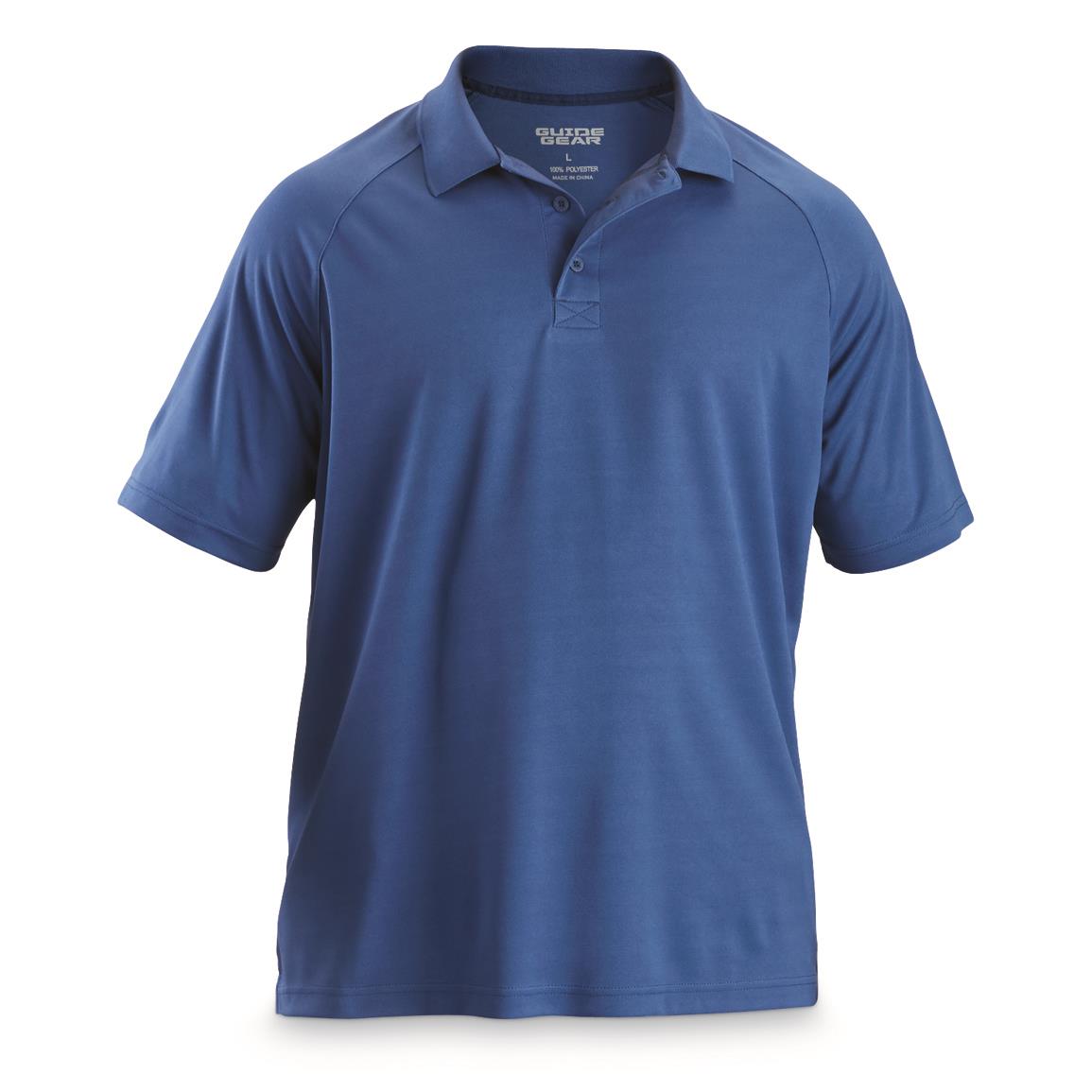 Guide Gear Men's Performance Polo Shirt, Cobalt Blue