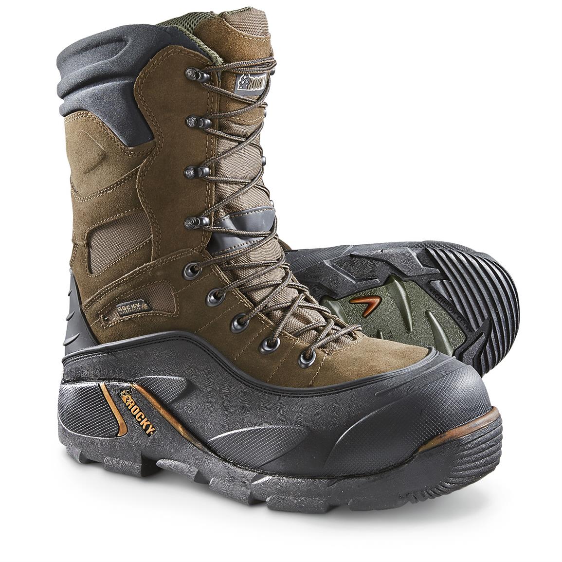Rocky® Blizzard Stalker 1,200-gram Thinsulate Ultra Insulation Steel Toe Boots, Brown