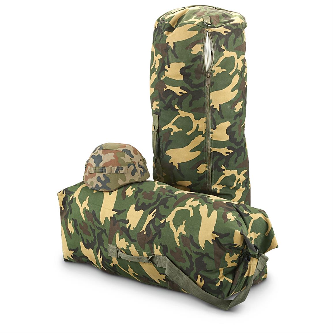 Canvas 30x50&quot; Duffel Bag, Woodland Camo - 578777, Military & Camo Duffle Bags at Sportsman&#39;s Guide