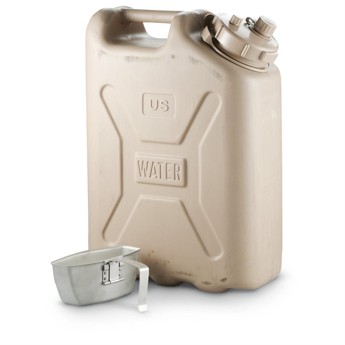 Used U.S. Military Surplus Water Can, Tan