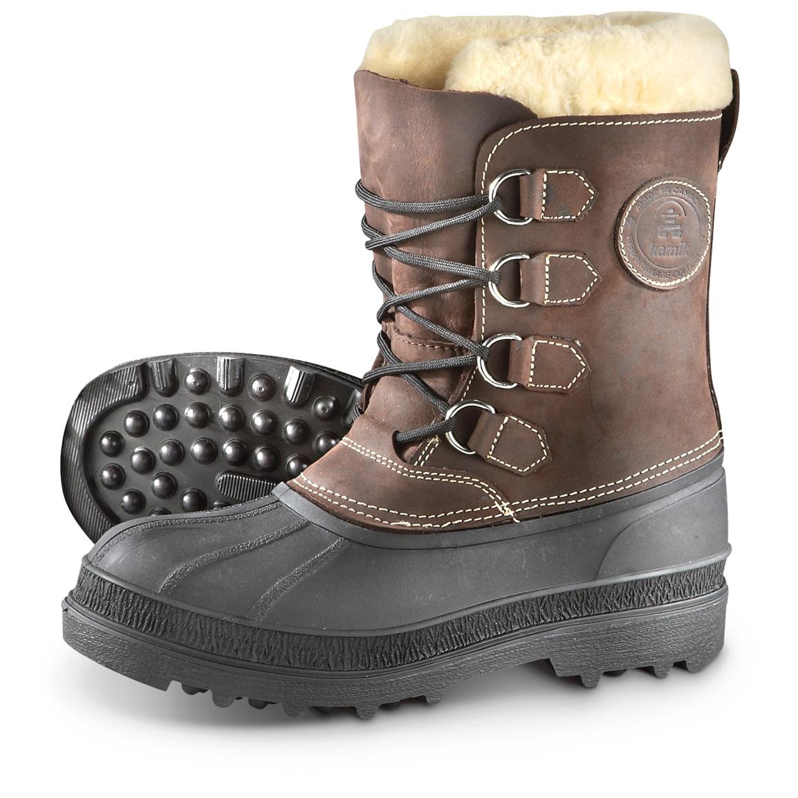 Men&#39;s Kamik® Pearson Shearling Boots, Gaucho - 579885, Winter & Snow Boots at Sportsman&#39;s Guide
