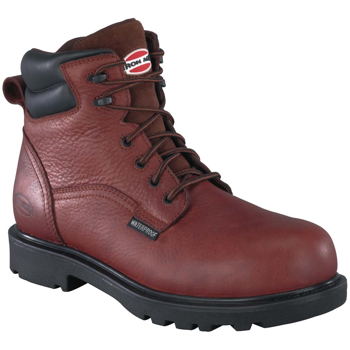 Men's Iron Age® 6 inch Hauler Waterproof Composite Toe Work Boots, Brown