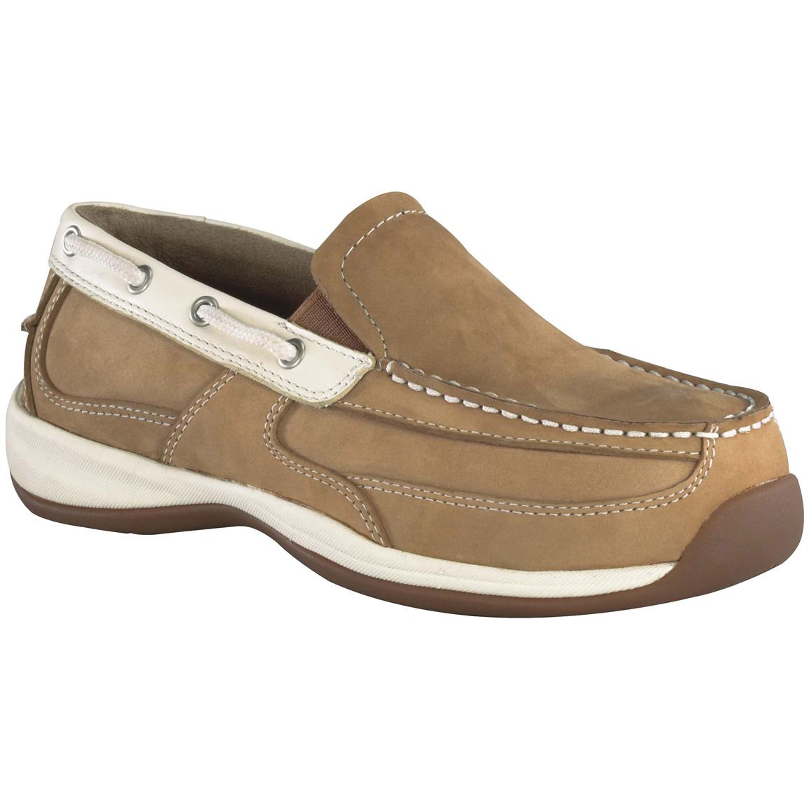 Women's Rockport Works® Steel Toe Slip-on Boat Shoes - 580279, Boat ...