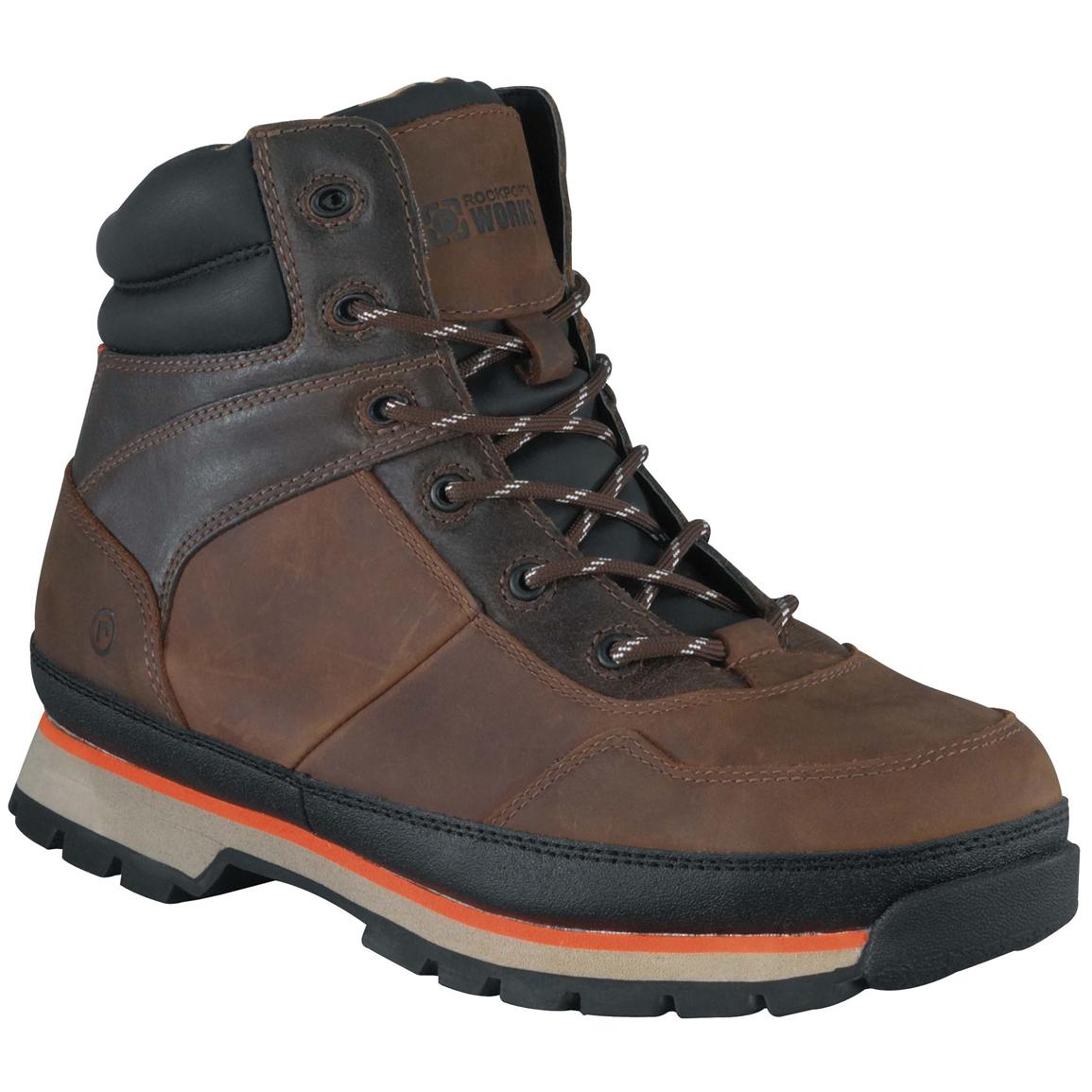 Men's Rockport Works® Alpharon Steel Toe Work Hiking Boots, Brown ...