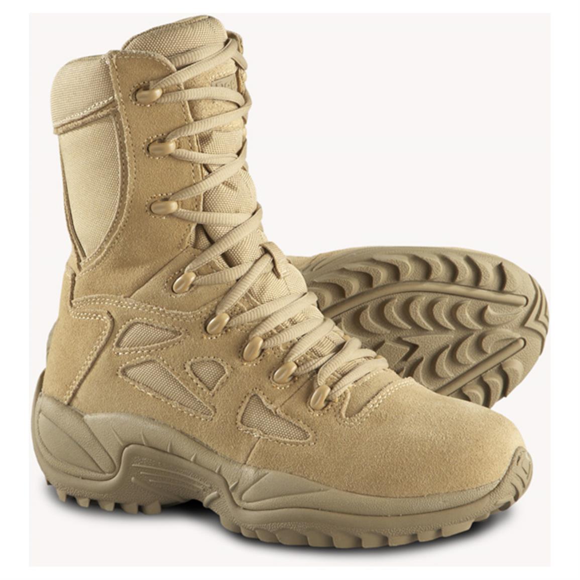 reebok 6 rapid response waterproof side zip tactical boots