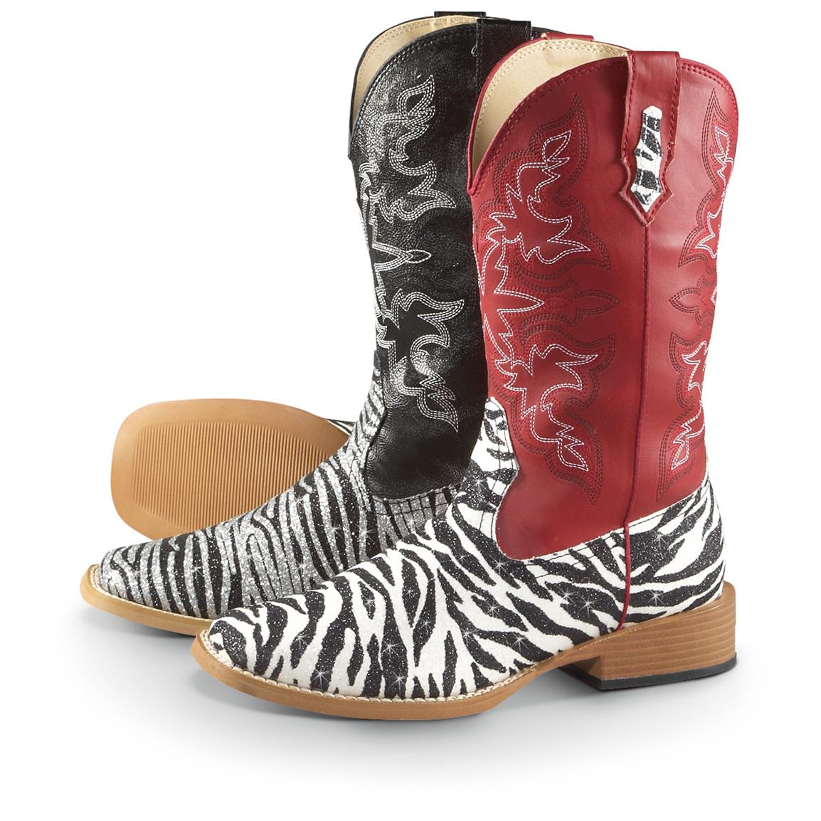 Women's Roper Glitter Western Boots - 582236, Cowboy & Western ...