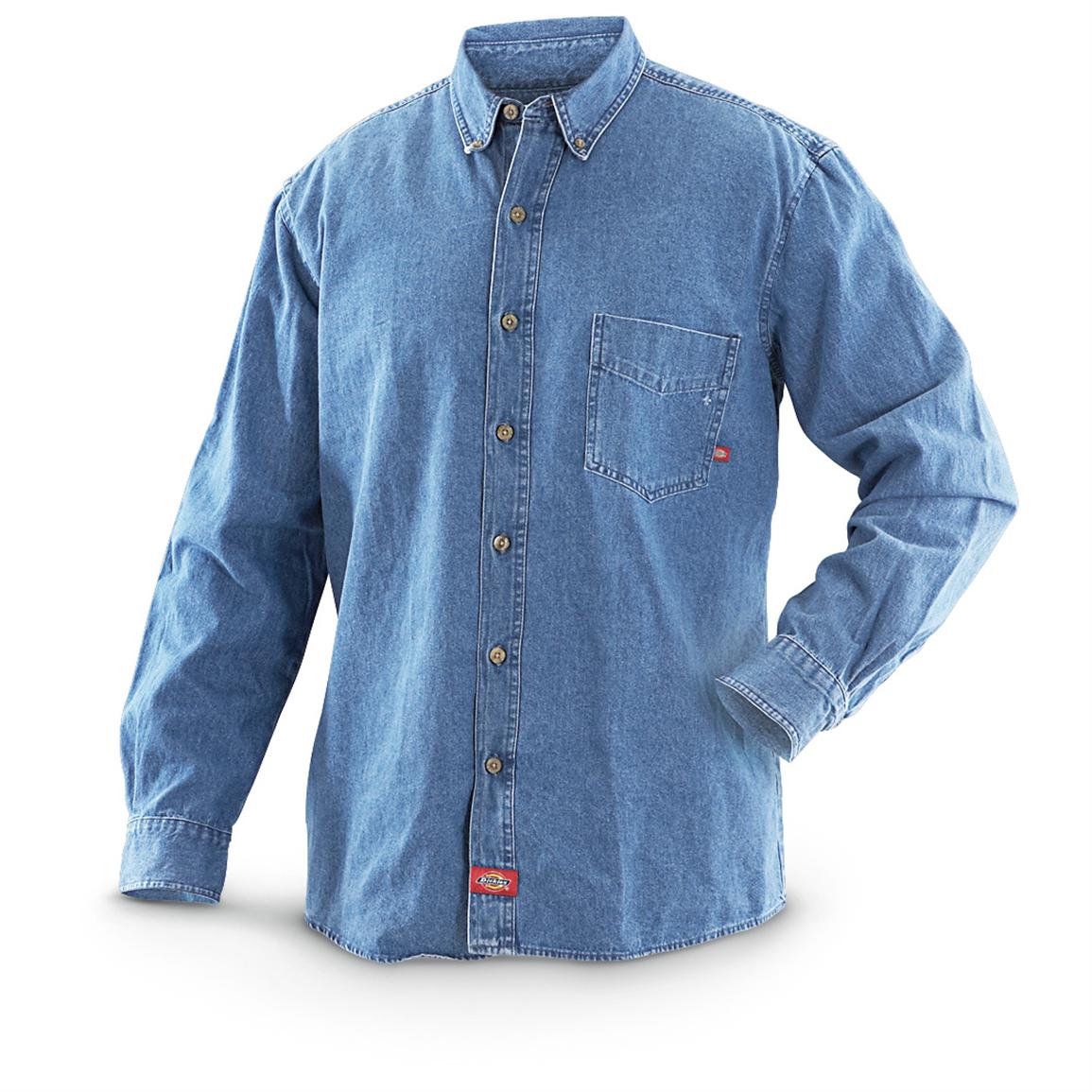 Dickies Stonewashed Long-Sleeve Denim Shirt - 583525, Shirts at ...