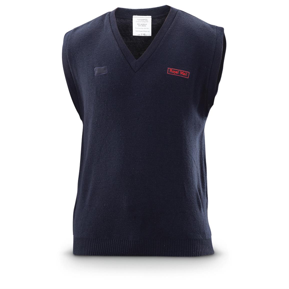 British Royal Mail Surplus Vneck Sweater Vest 584516, Military