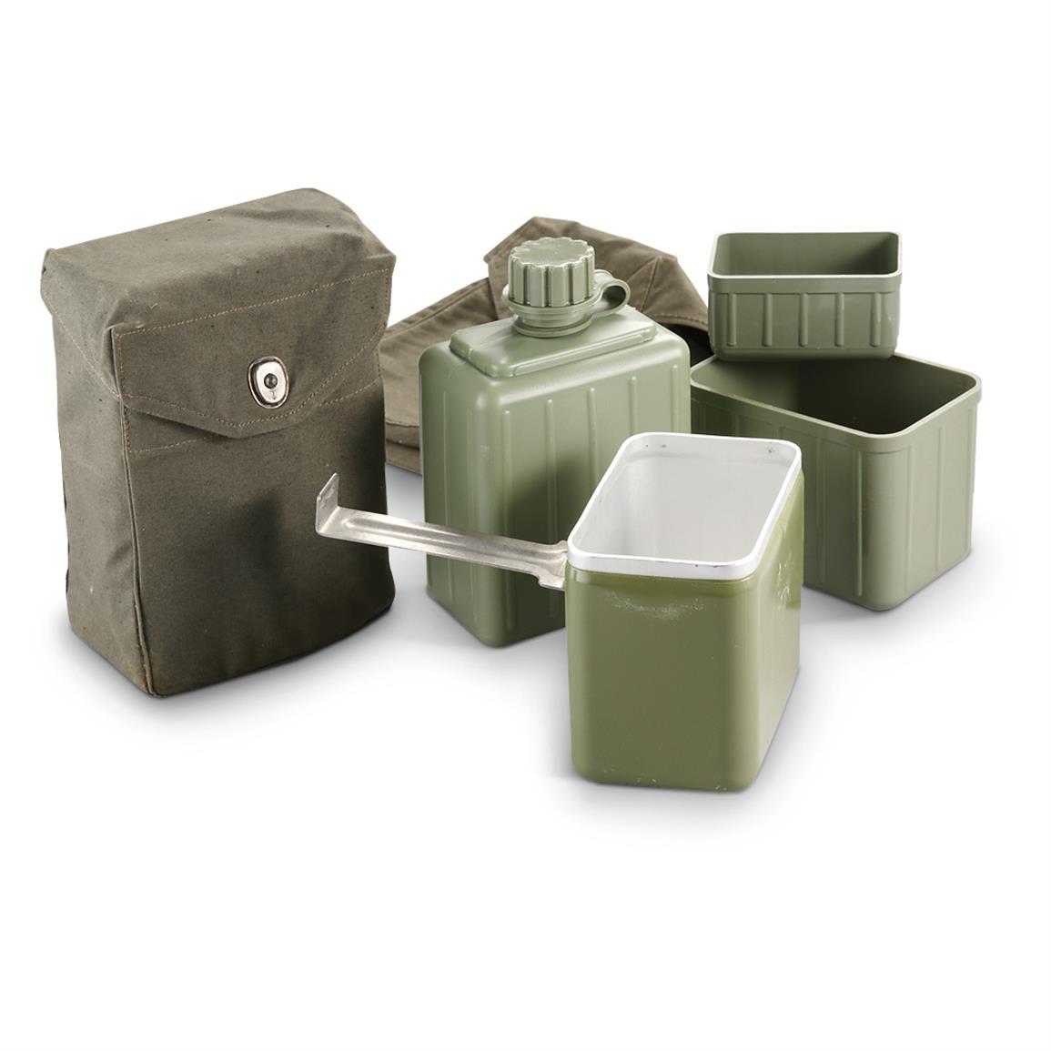 2Pk. Used Slovenian Mess Kit with Cover, Olive Drab 584518, Mess Kits & Cooking at Sportsman