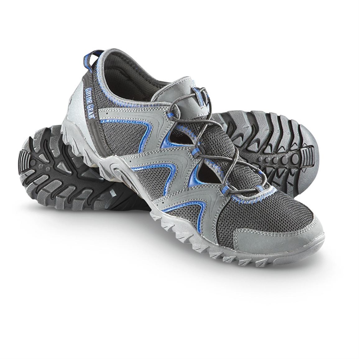 Men's Guide Gear® Lakeshore Water Shoes, Black / Blue - 587916, Sandals ...