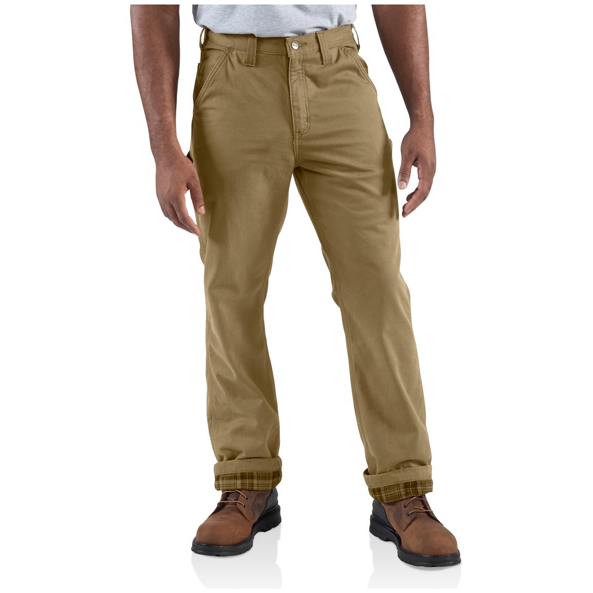 Carhartt Washed Twill Flannel-lined Dungarees - 587937, Jeans & Pants ...
