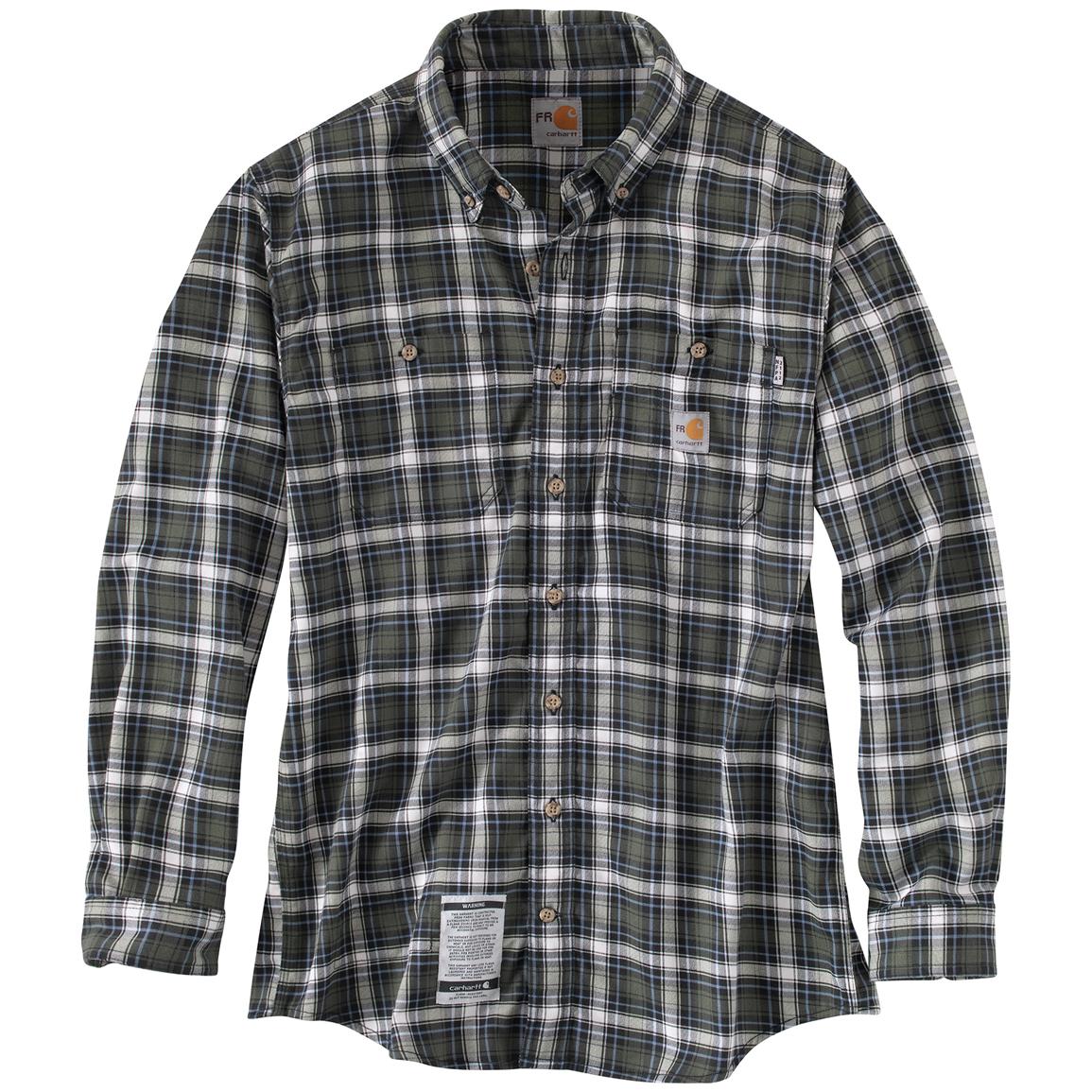 Carhartt® Flame Resistant Classic Plaid Long-sleeved Shirt - 587952 ...