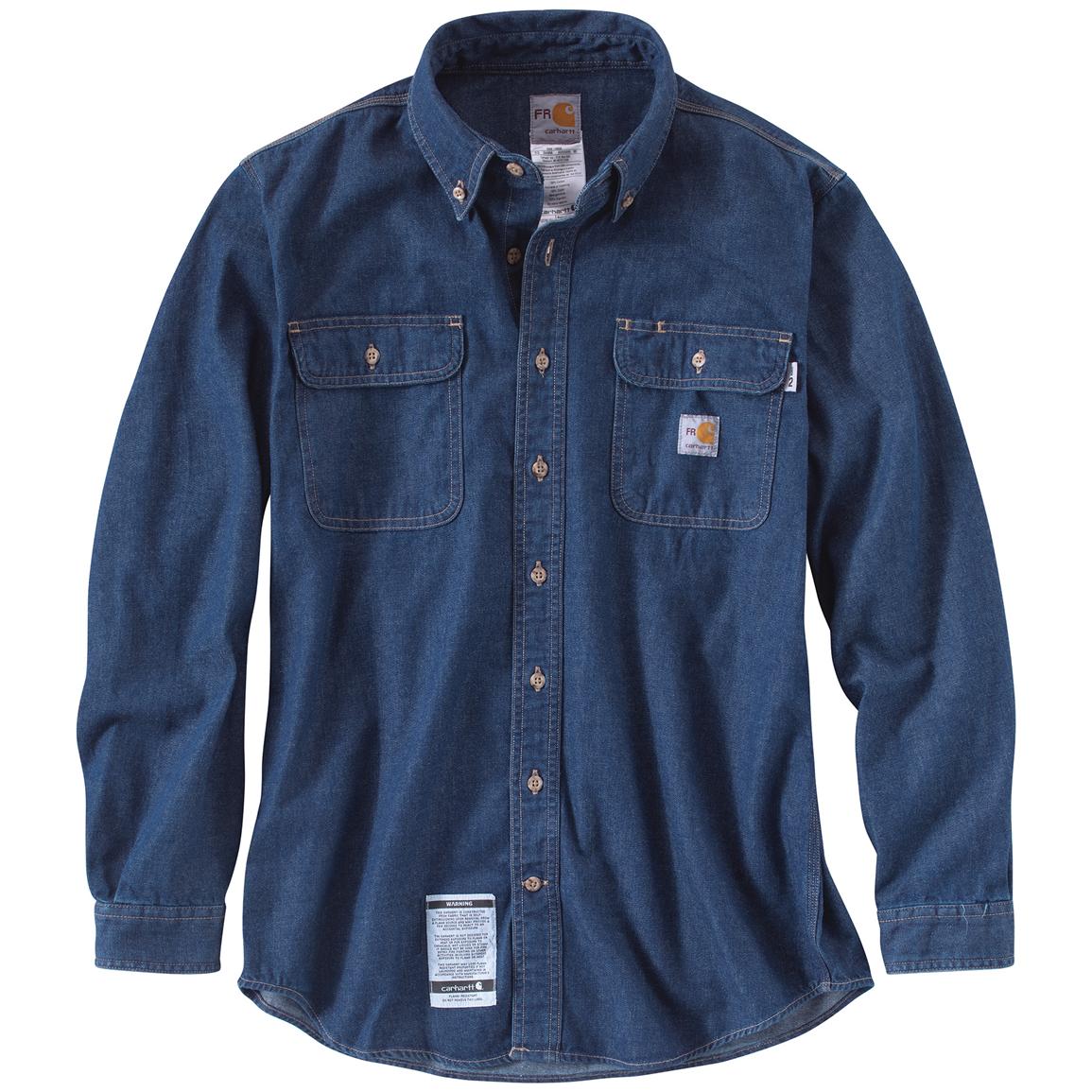 Carhartt® Flame Resistant Washed Denim Shirt - 587953, Shirts at ...
