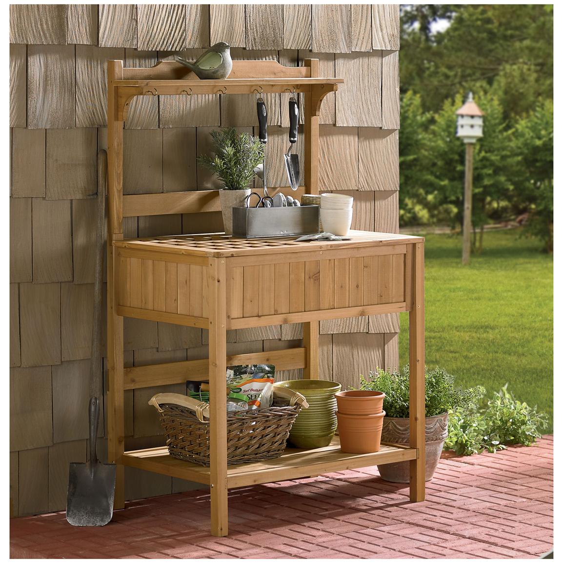 Merry Products™ Potting Bench with Storage - 588468, Patio Furniture at ...