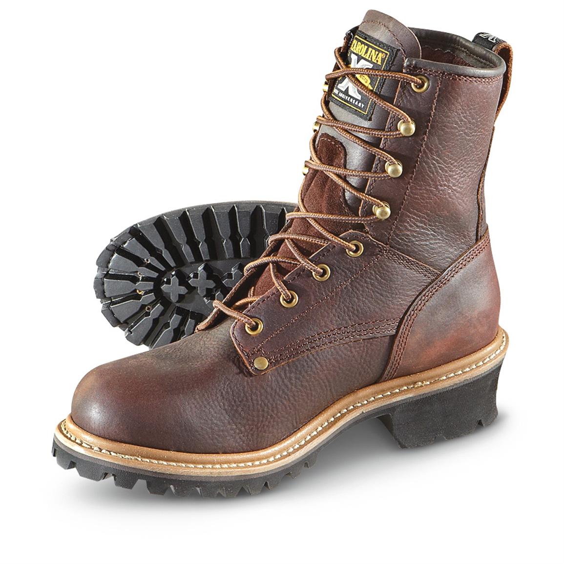 Men's Carolina Boots® Logger Boots, Brown - 588673, Work Boots at ...