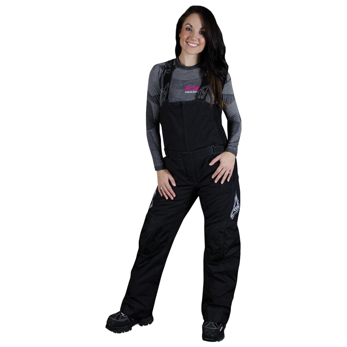 Women's FXR Sugar Bib Snow Pants, Black - 588816, Snowmobile Clothing ...