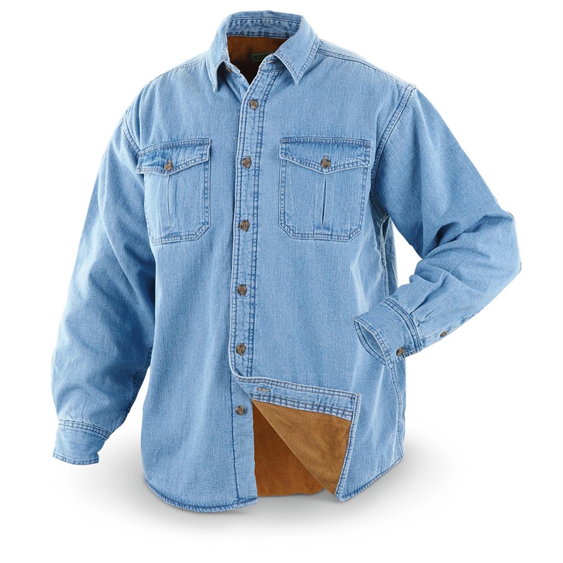 flannel lined denim shirt