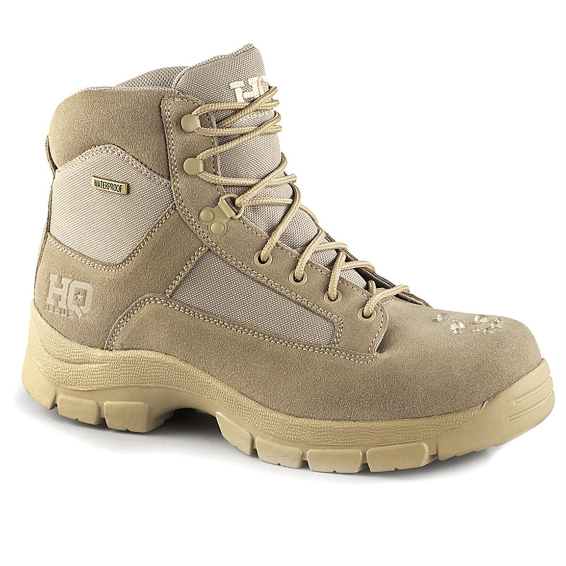 HQ ISSUE Men's Waterproof 6" Desert Tactical Boots 589521, Combat & Tactical Boots at