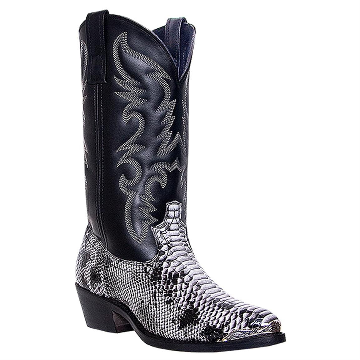 Laredo Men's Monty Western Boots, Black / White