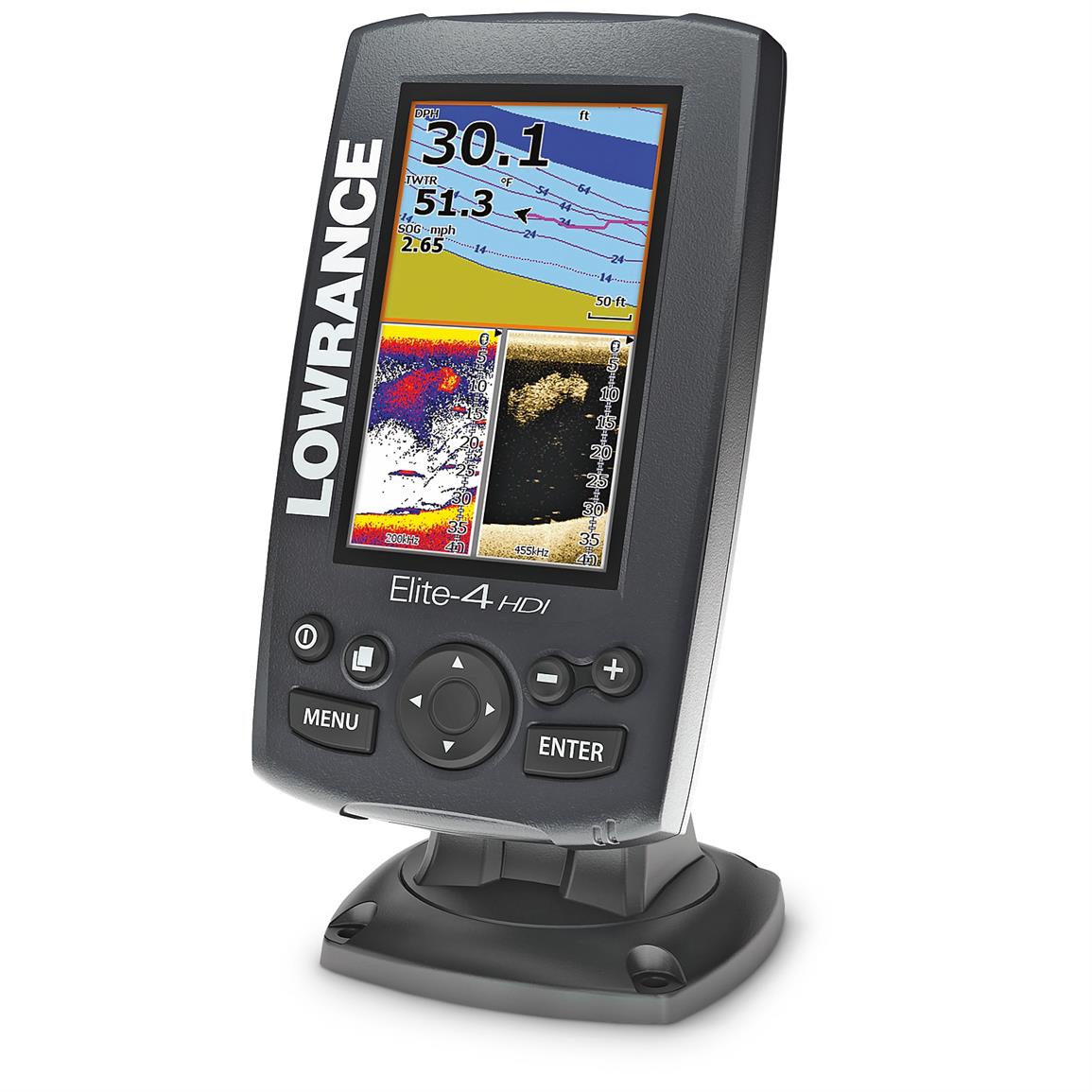 Lowrance Elite-4 HDI Combo Fishfinder & GPS Chartplotter