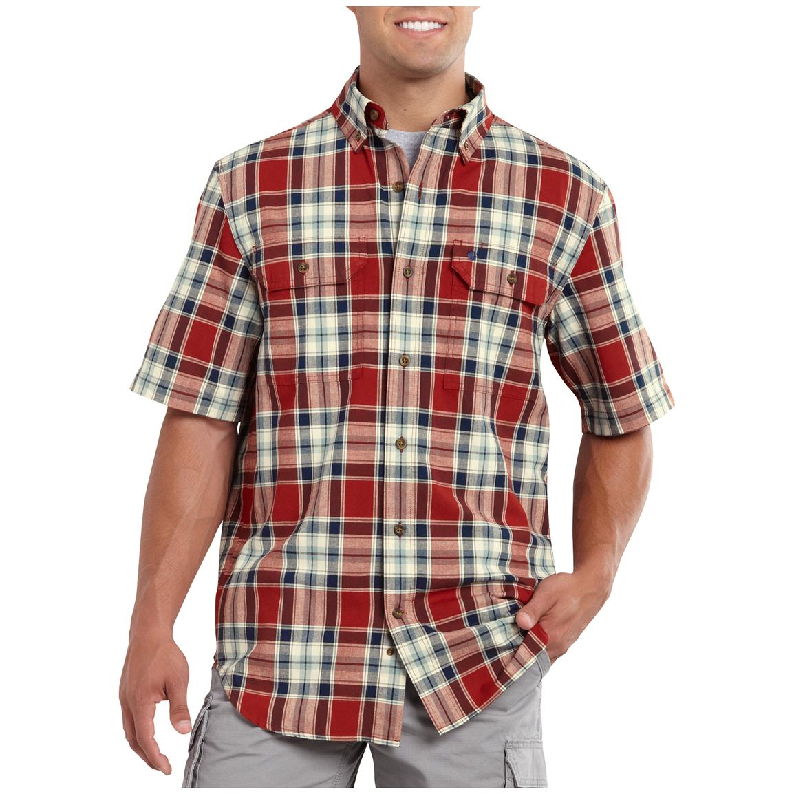 Carhartt Fort Plaid Button-down Short-sleeved Shirt - 590852, Shirts at ...