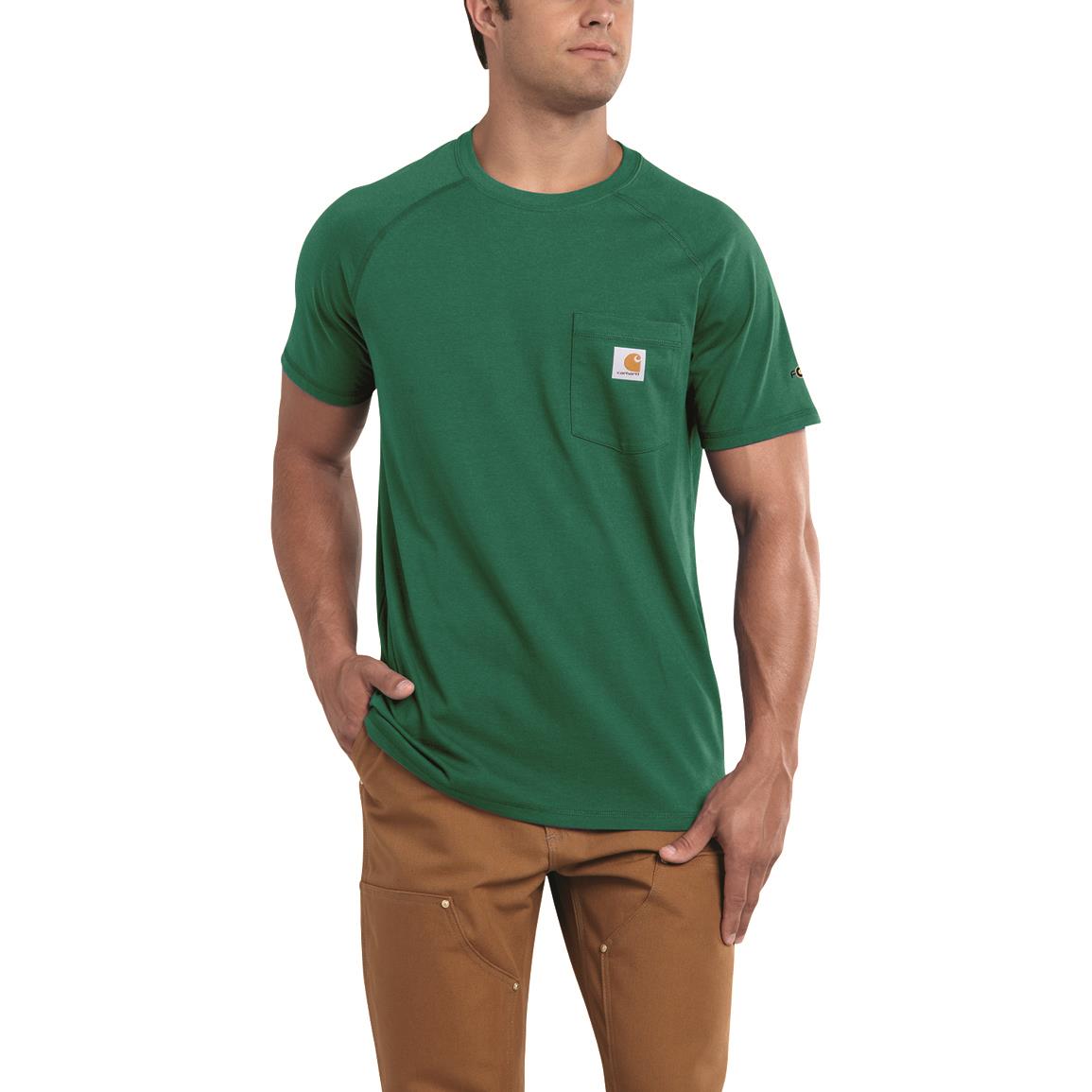 Carhartt Men's Force Cotton Delmont Short Sleeve Shirt - 590859, T ...