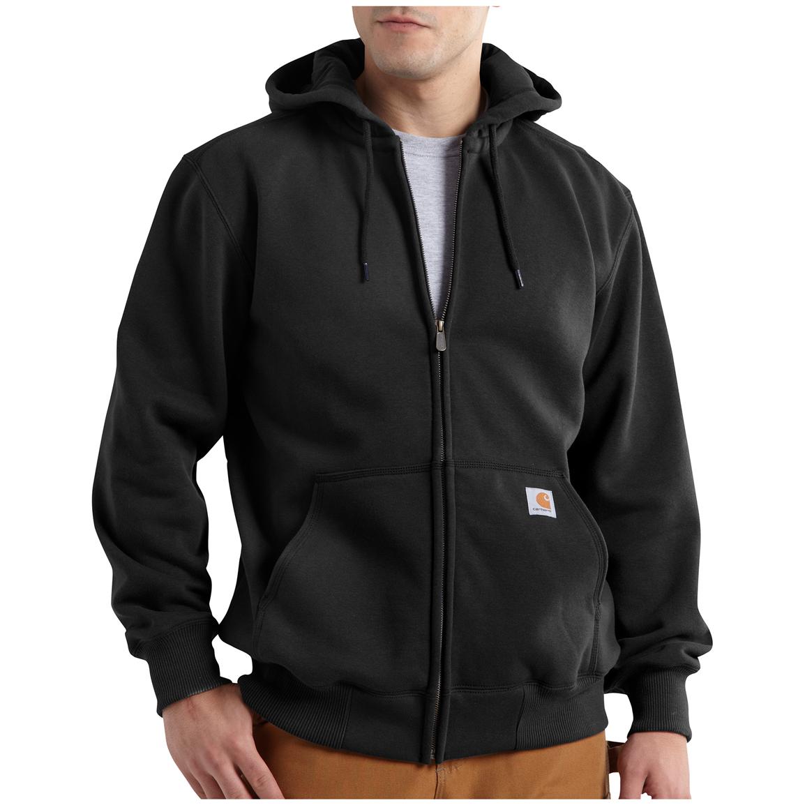 Carhartt Rain Defender Paxton Heavyweight Hooded Zip-front Sweatshirt, Black