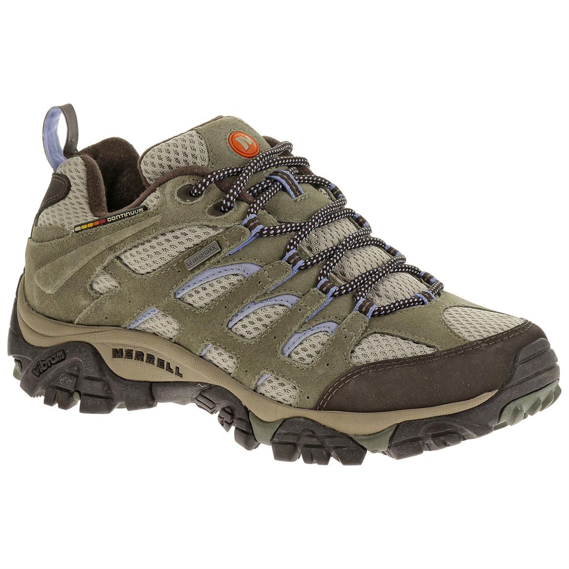 Women&#39;s Merrell® Moab Waterproof Low Hiking Shoes, Dusty Olive - 591250, Hiking Boots & Shoes at ...
