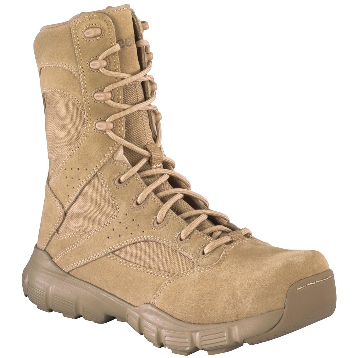 Reebok Men's 8" Dauntless Composite Toe Side-Zip Tactical Boots, Desert Tan